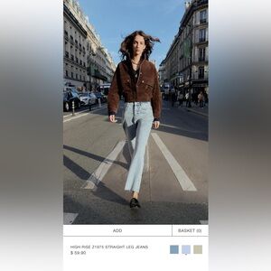 ZARA High Waist Straight Ankle Jeans sz 2